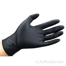 Черные нитрильные ручные перчатки, рабочие перчатки